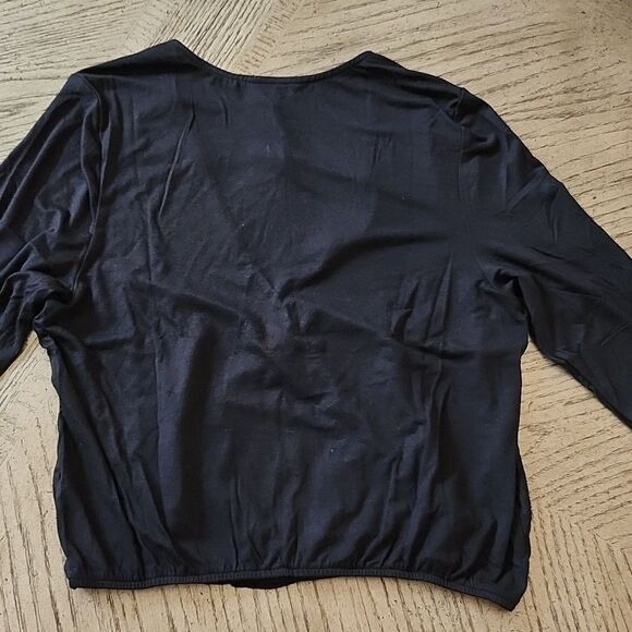 Black Long sleeve v neck top size M Splendid NWT - Picture 6 of 9